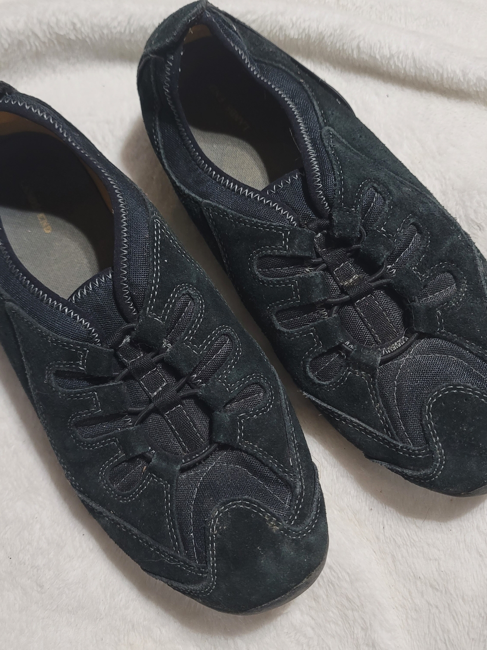 Lands' End Women's Suede Trail Shoes Sneakers Slip On Sz 10